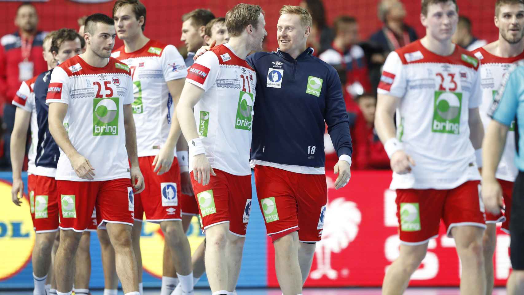 Jugadores de la selección masculina de Noruega.