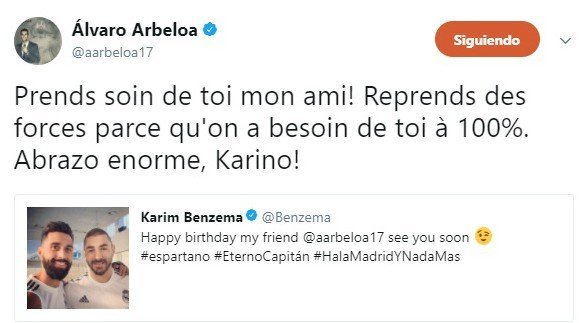 El intercambio de mensajes de Arbeloa y Benzema