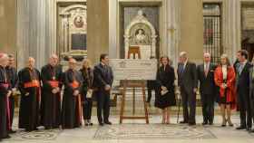 Un momento de la inauguración de la nueva iluminación de la Basílica Papal de Santa María La Mayor.