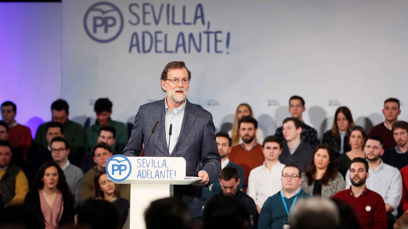 Rajoy en el acto del PP andaluz al que ha acudido este sábado