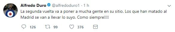 Tuit de Alfredo Duro
