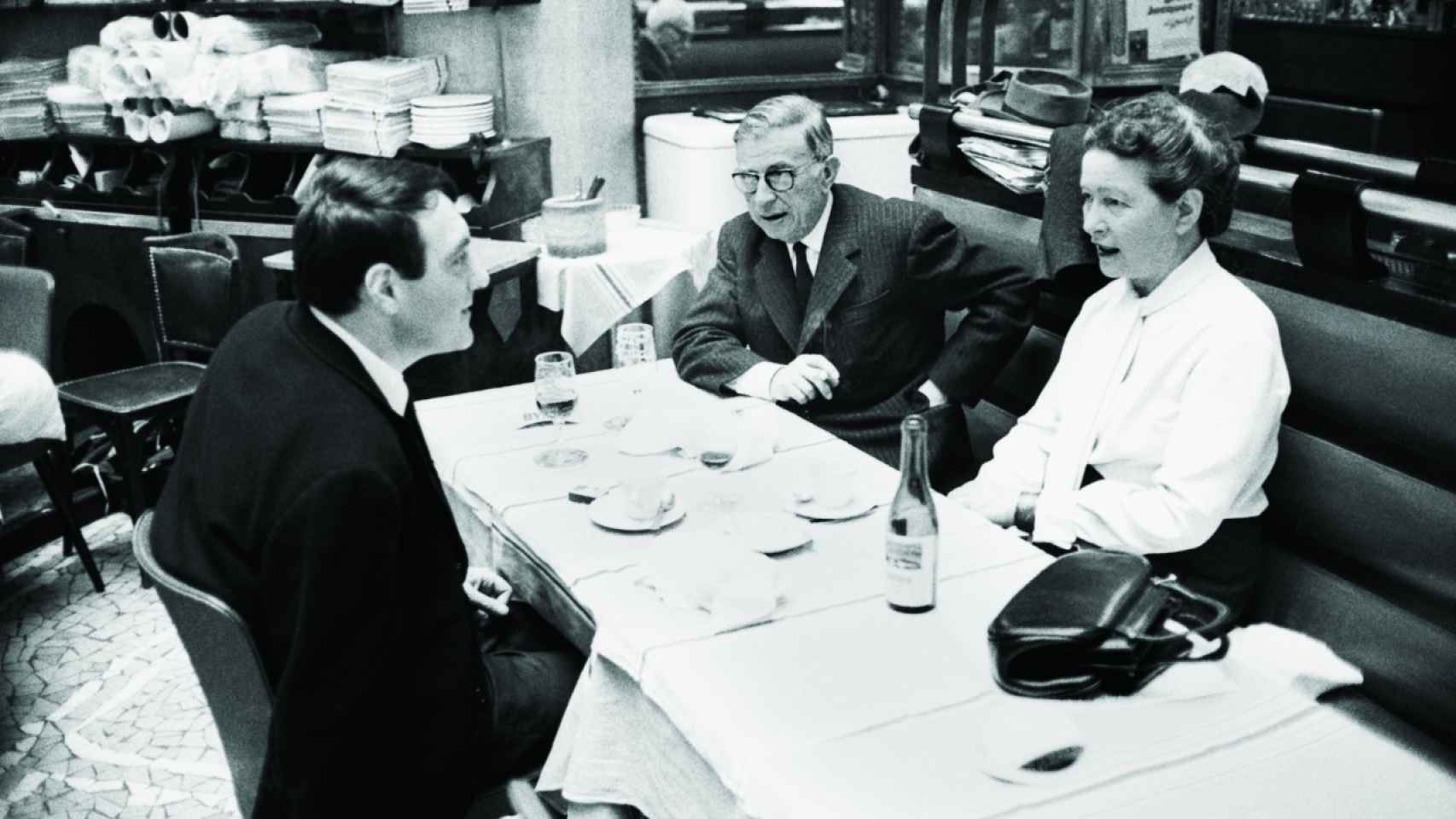 Simone de Beauvoir, Sartre y Lanzmann, el triángulo intelectual y amoroso definitivo.