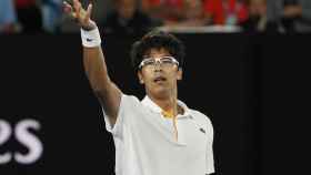 Chung, tras ganar a Djokovic en el Abierto de Australia.