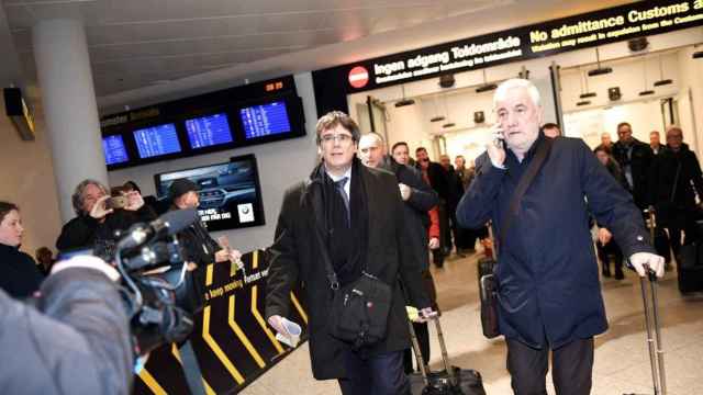 Puigdemot, a su llegada este martes al aeropuerto de la capital danesa./