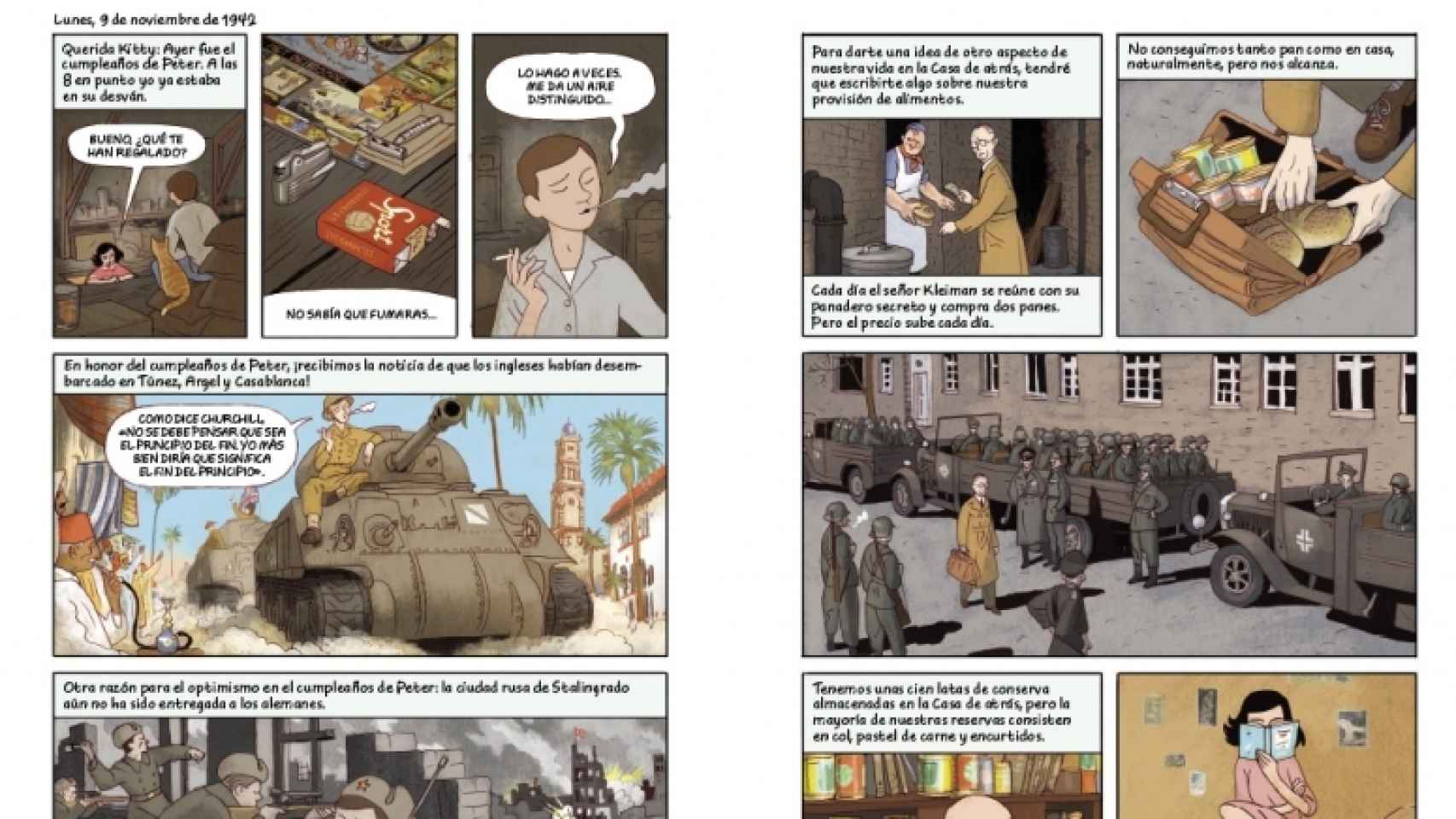 Interior de la adaptación a novela gráfica de El diario de Ana Frank publicada el pasado octubre.
