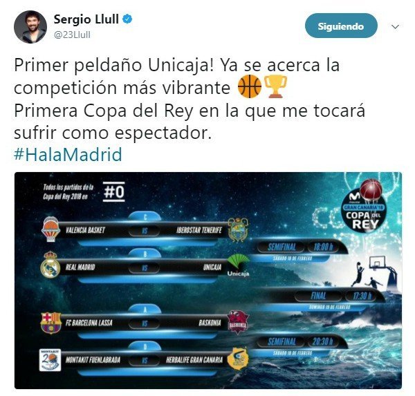 Llull no llega: se autodescarta para la Copa del Rey