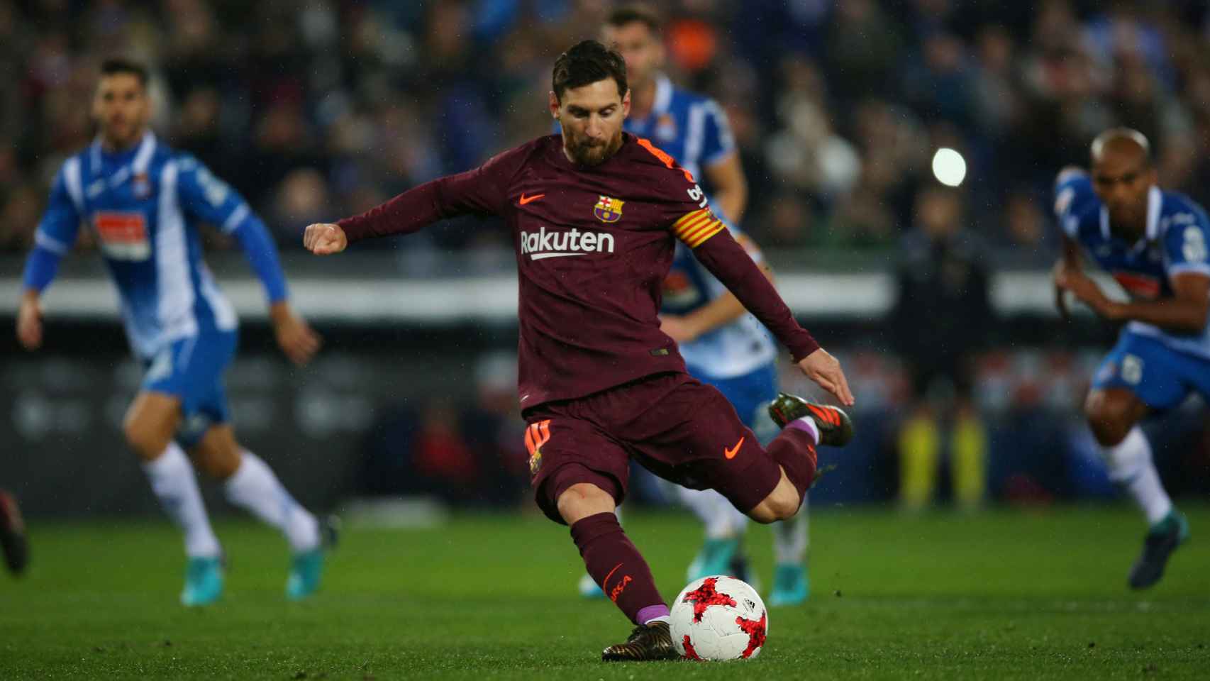Messi, en el Espanyol - Barcelona de ida.