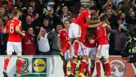 Gales celebra su victoria. Foto. Twitter (@FAWales)