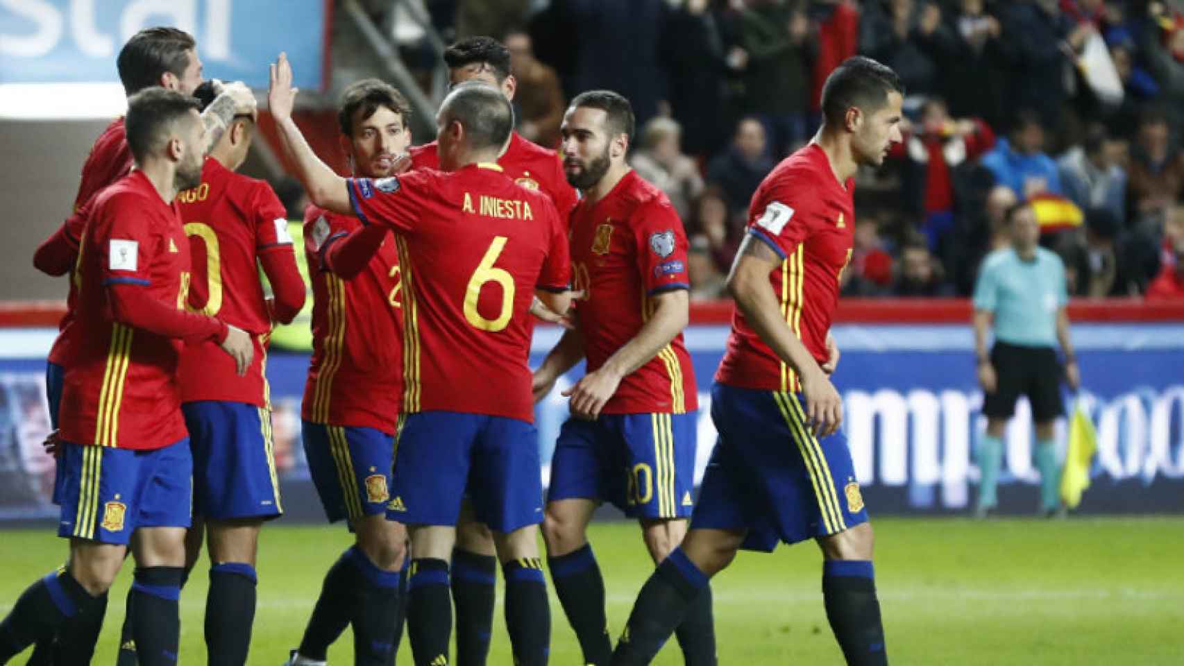 Celebración gol de España contra Israel. Foto: sefutbol.com