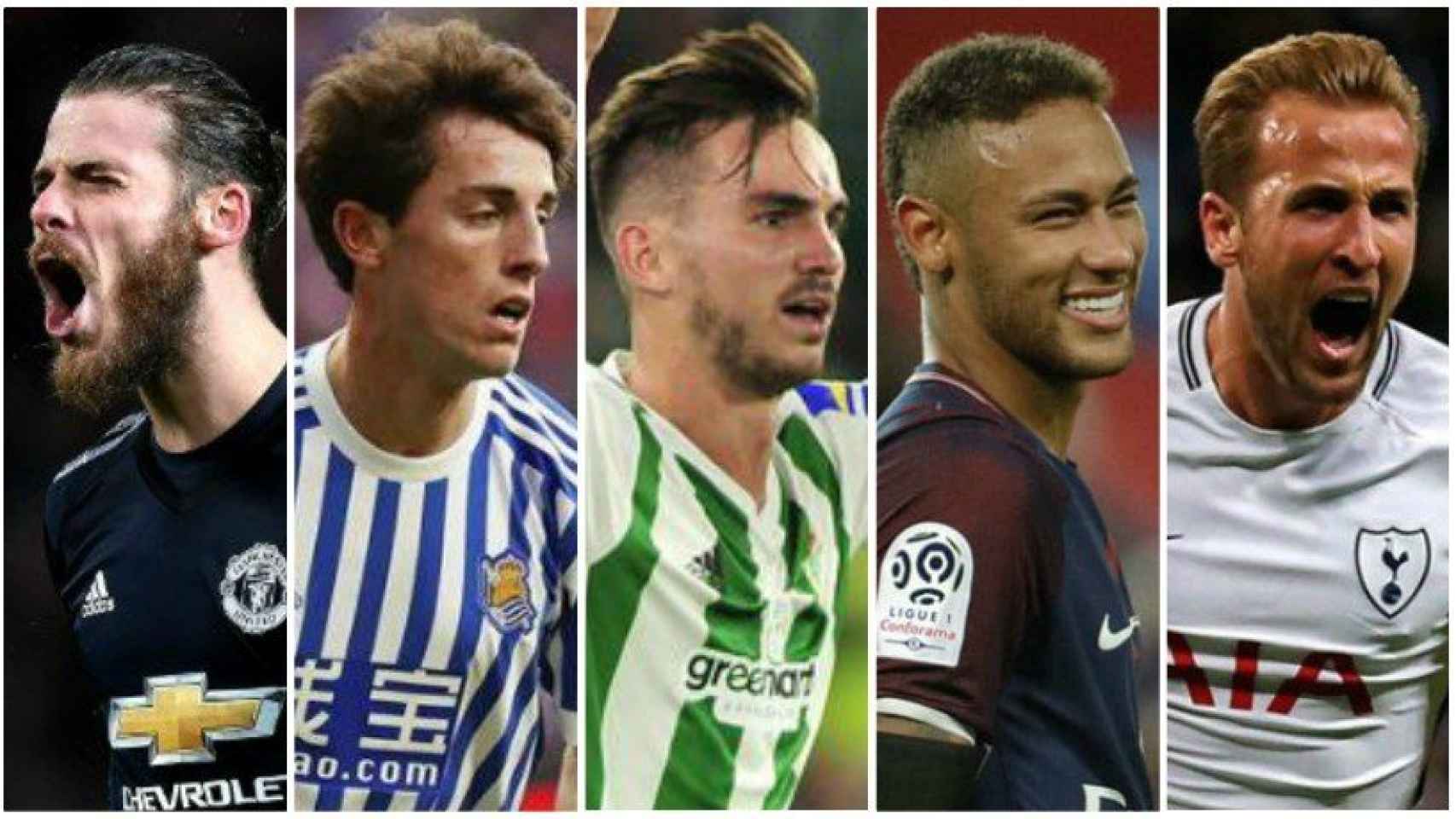 De Gea, Odriozola, Fabián, Neymar y Kane