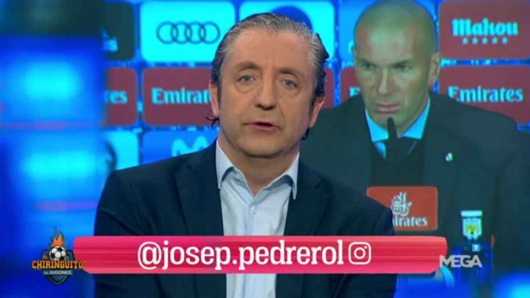 Josep Pedrerol en El Chiringuito. Foto: Twitter (@elchiringuitotv)