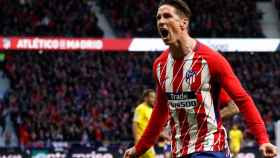 Fernando Torres celebra su gol a Las Palmas.