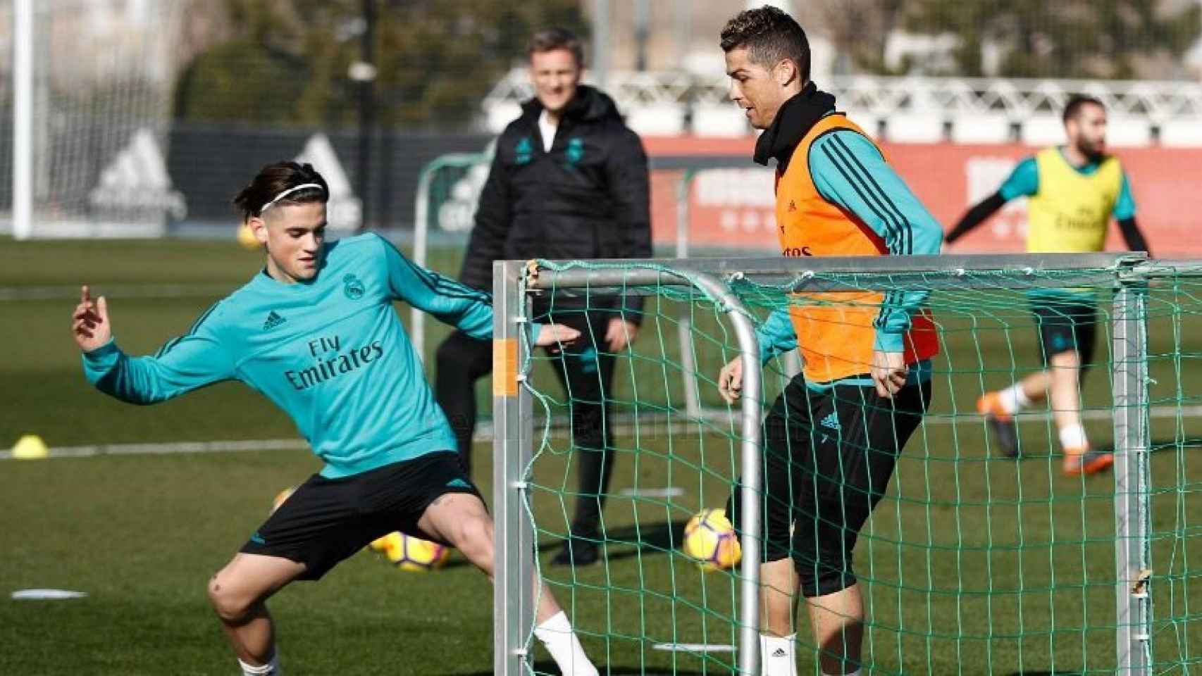 Geovanni entrenando junto a Cristiano Ronaldo