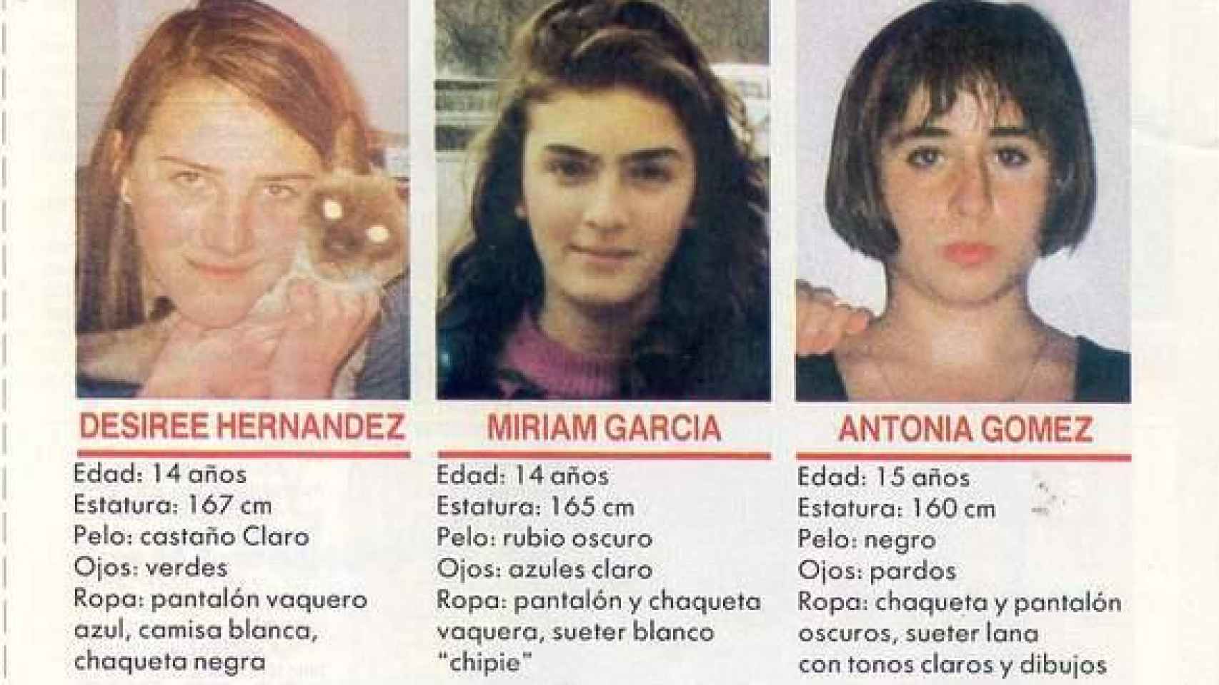 Durante 75 días, del 13 de noviembre de 1992 al 27 de enero de 1993, las tres amigas estuvieron desaparecidas. Dos apicultores hallaron sus cadáveres en una zona de sierra del entorno de Tous (Valencia)