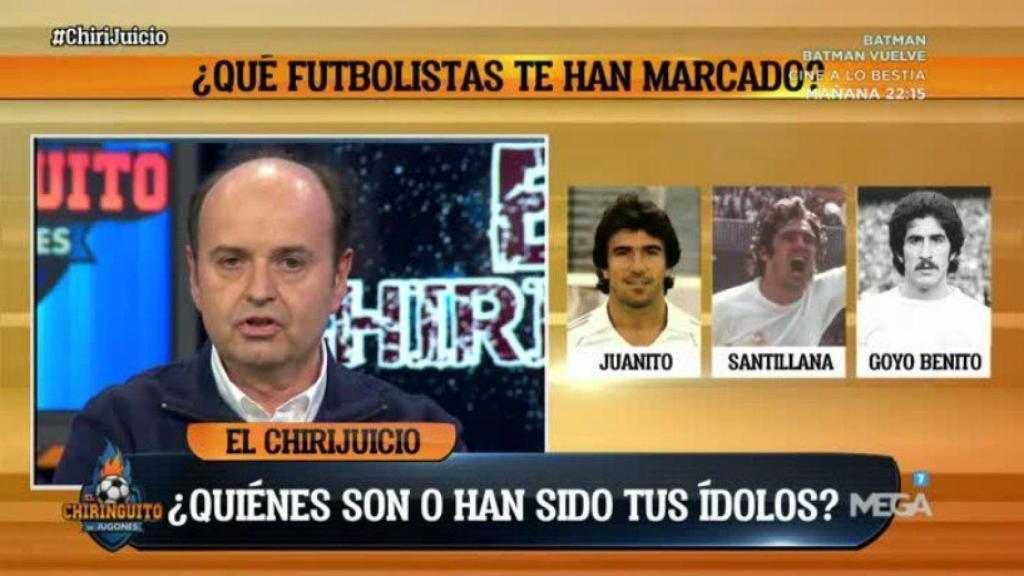 Juanma Rodríguez, en El Chiringuito. Foto: Twitter (@elchiringuitotv)
