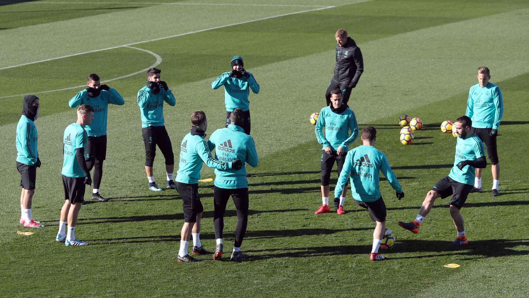 Entrenamiento del Real Madrid en Valdebebas antes del partido ante el Levante.