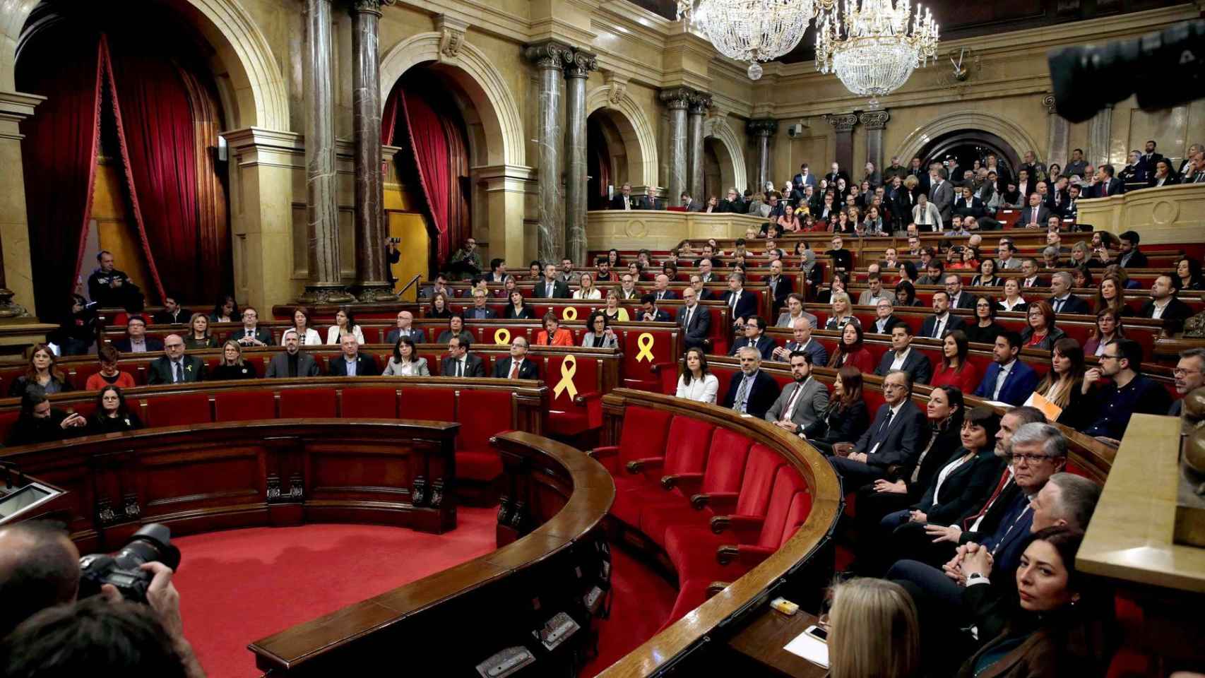 Hemiciclo del Parlamento catalán durante el pleno de constitución de la Cámara.