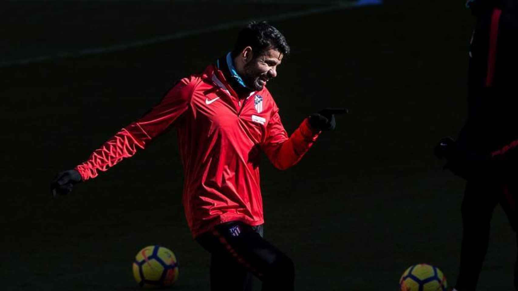 Diego Costa, durante el entrenamiento.