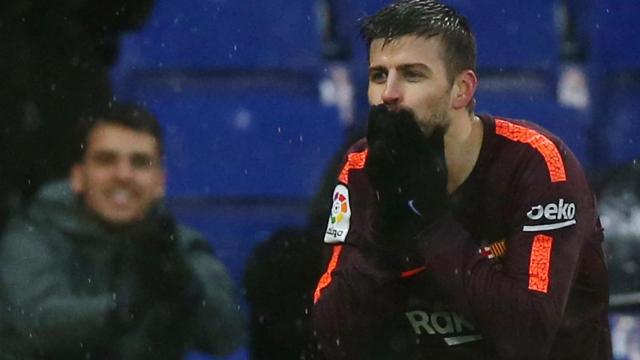 Piqué, tras marcar al Espanyol.