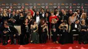 La foto de los ganadores en los Premios Goya 2018.
