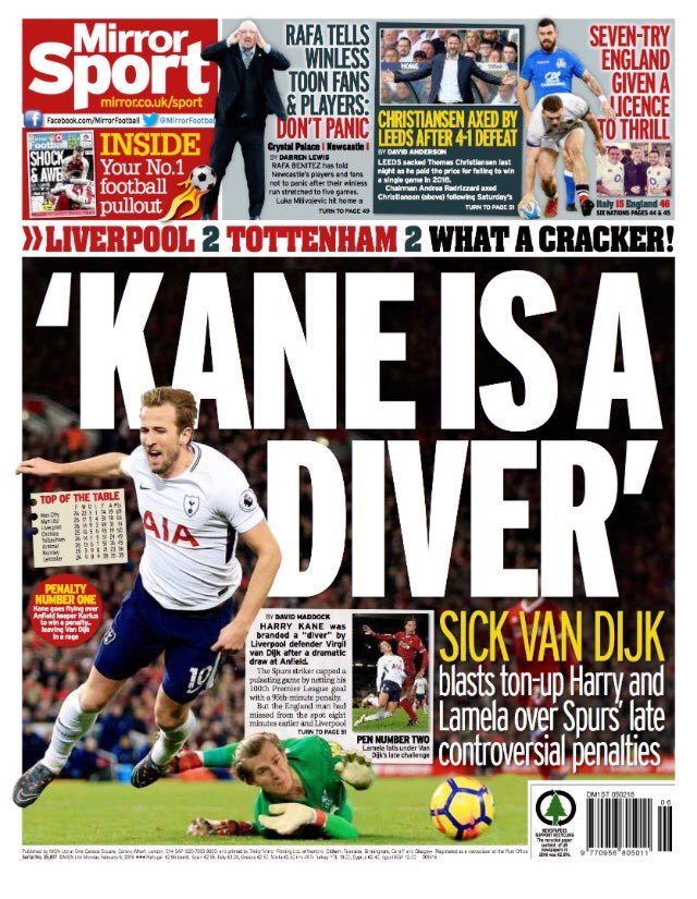 Kane, en el ojo del huracán por el Liverpool: Es un piscinero