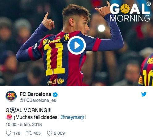 Las felicitaciones a Neymar: guiño del Barça y mensaje de Mbappé al Madrid