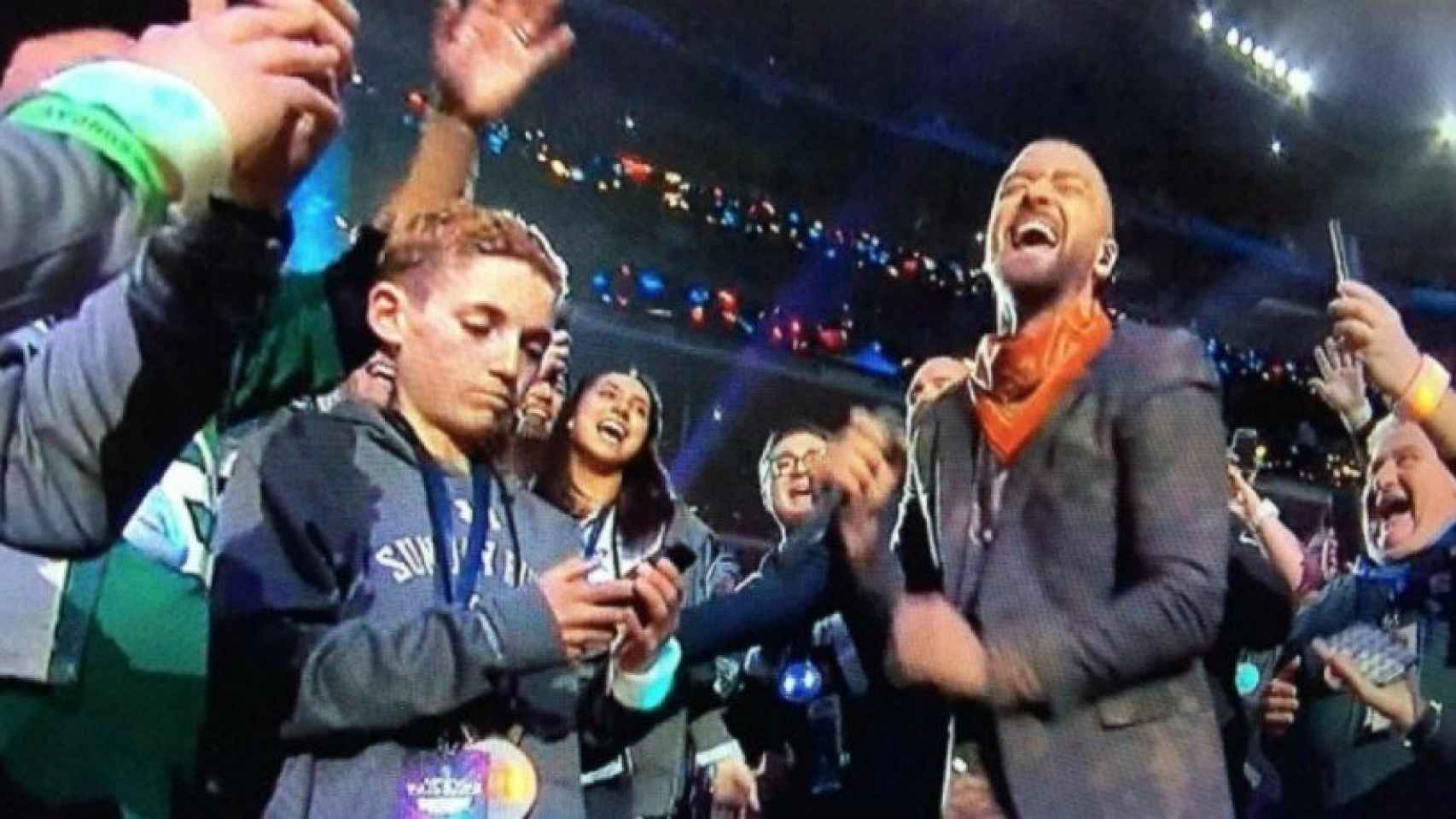 Justin Timberlake y el niño que se ha hecho viral en la Super Bowl 2018