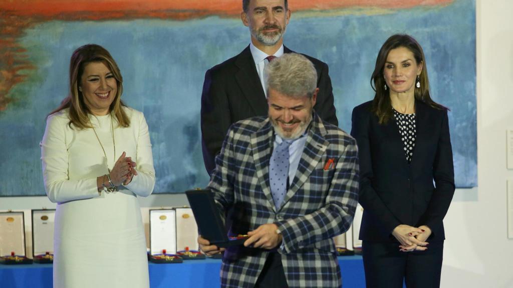 Lorenzo Caprile y la reina Letizia en Málaga.