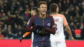 Neymar celebra un gol ante el Montpellier. Foto psg.fr