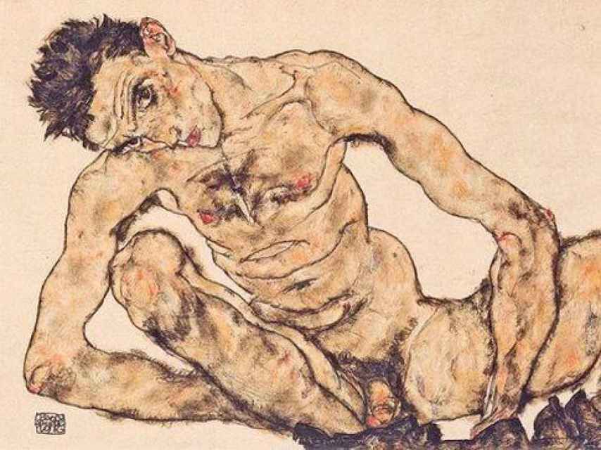 Egon Schiele, autorretrato desnudo.