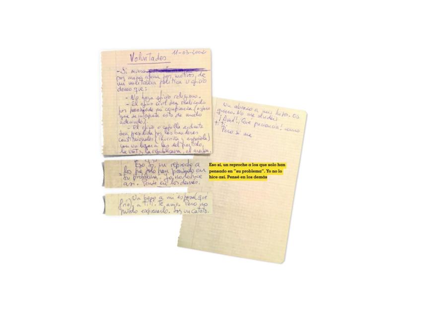 El documento Voluntades, escrito por Joxeba Pagazaurtundúa antes de ser asesinado.