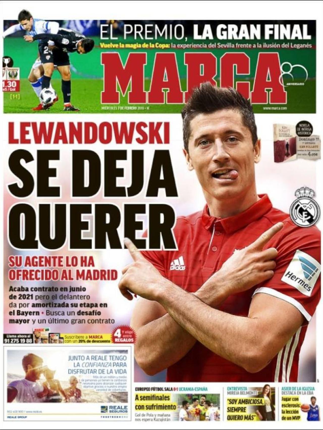 Las portadas de la prensa deportiva del 7 de febrero de 2018