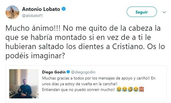 El lamentable tuit de Lobato: Os imagináis que hubieran saltado los dientes a Cristiano