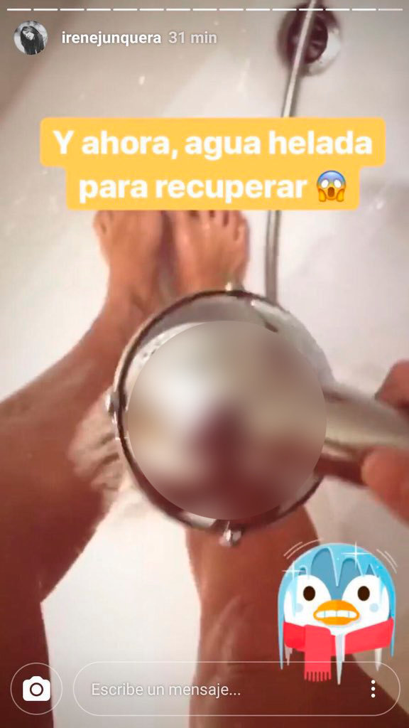 Irene Junquera, en la ducha