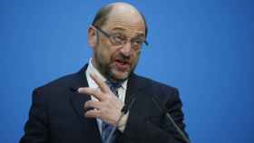Martin Schulz en la rueda de prensa para anunciar el acuerdo de gobierno en Alemania.