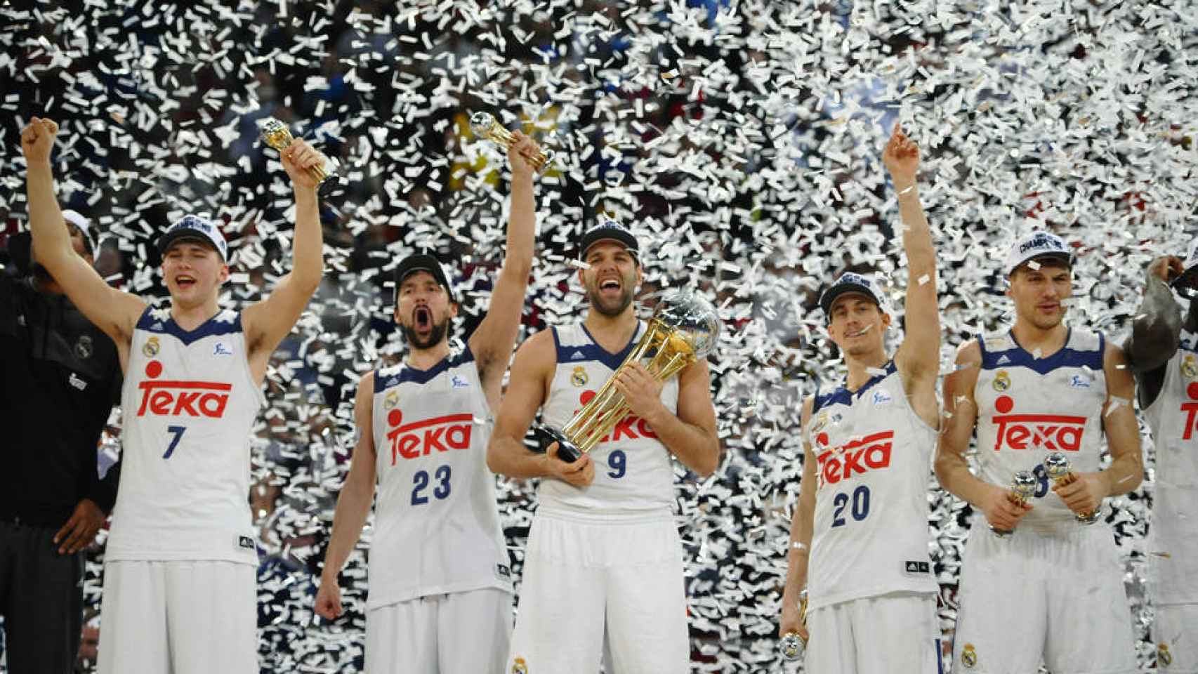 El Madrid tras ganar la última Copa de baloncesto.