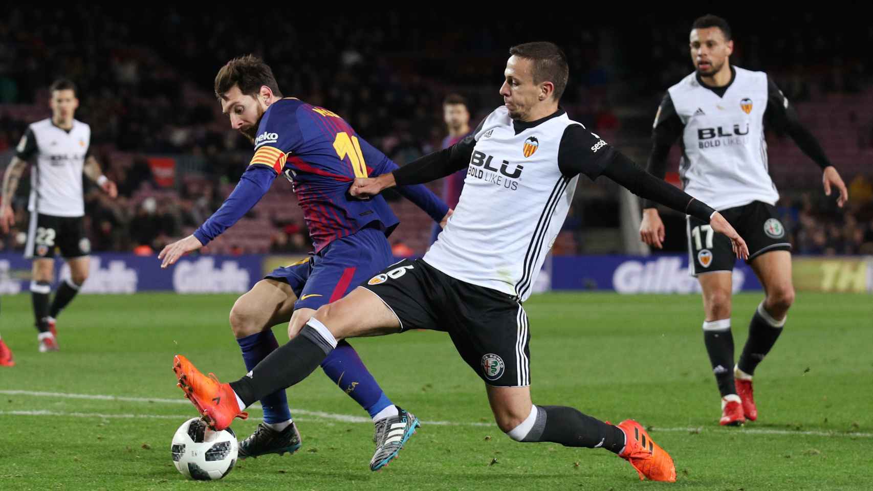 Messi en el Barcelona - Valencia del partido de ida.