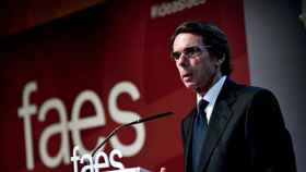 El expresidente del Gobierno, José María Aznar, en un  acto de FAES.