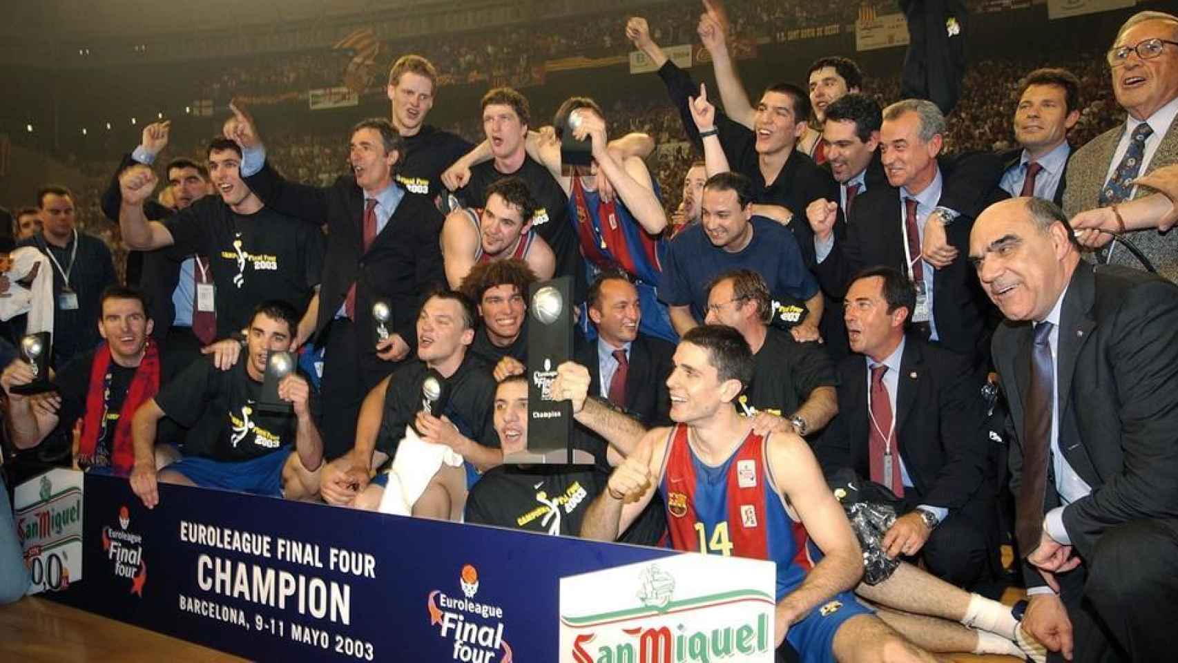El Barça campeón de la Euroliga en 2003.