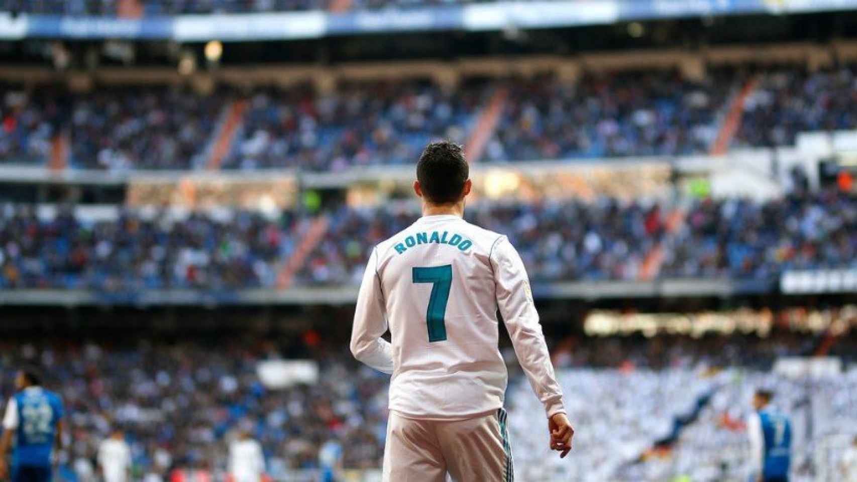 Cristiano en el Bernabéu. Foto Twitter (@ChampionsLeague)