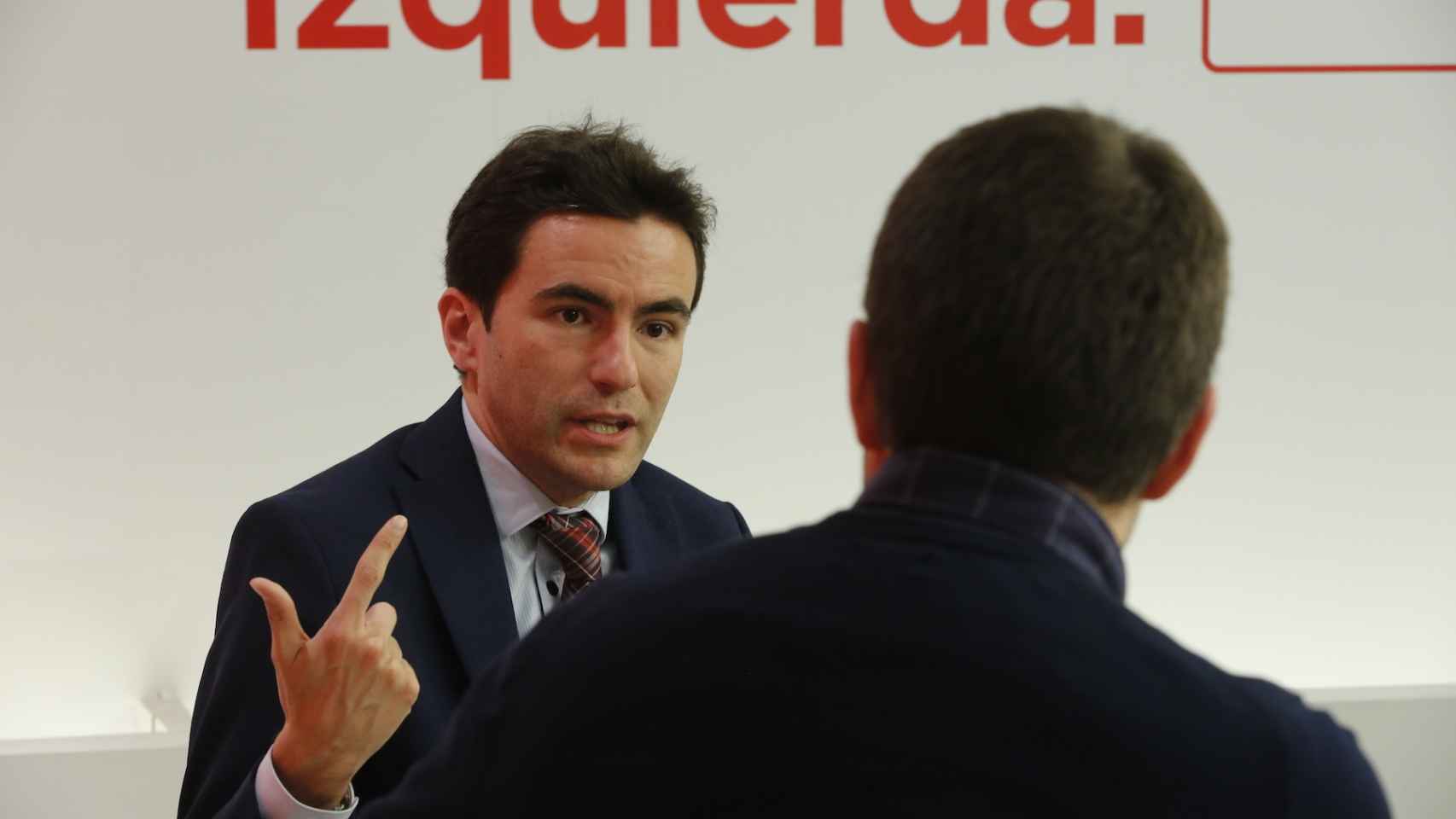 El portavoz del PSOE en Santander, durante la entrevista,