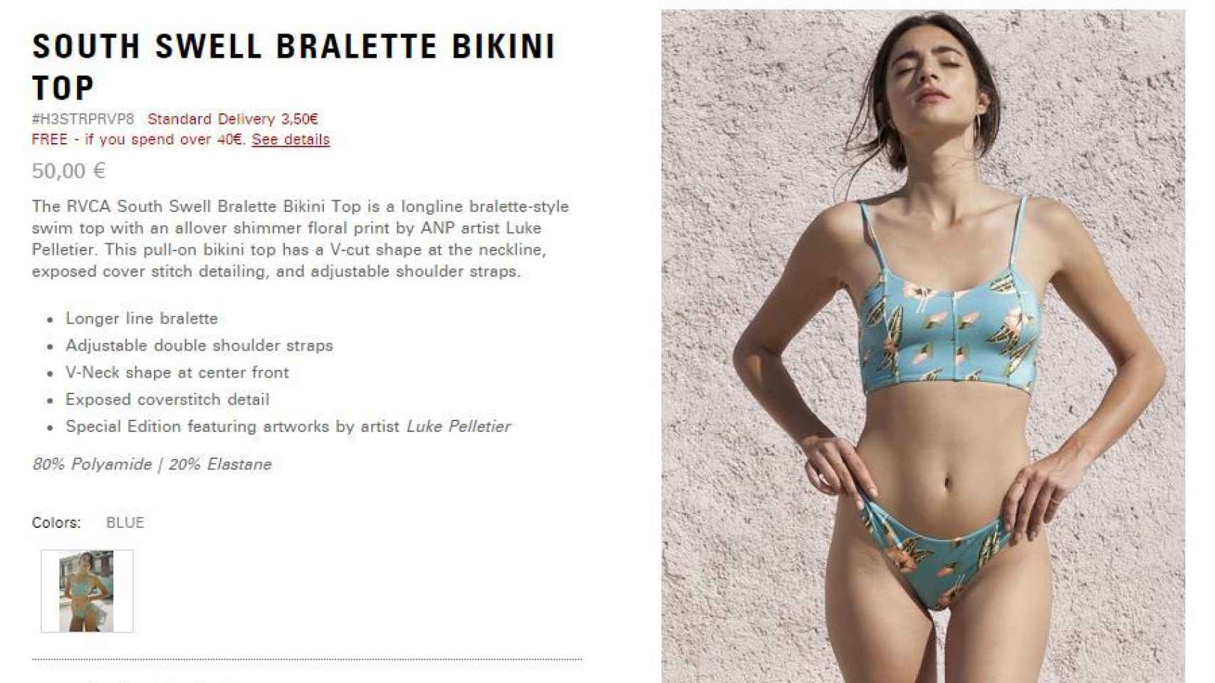 Captura de la compra online  del bikini.