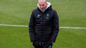 Zinedine Zidane, en un entrenamiento del Real Madrid.