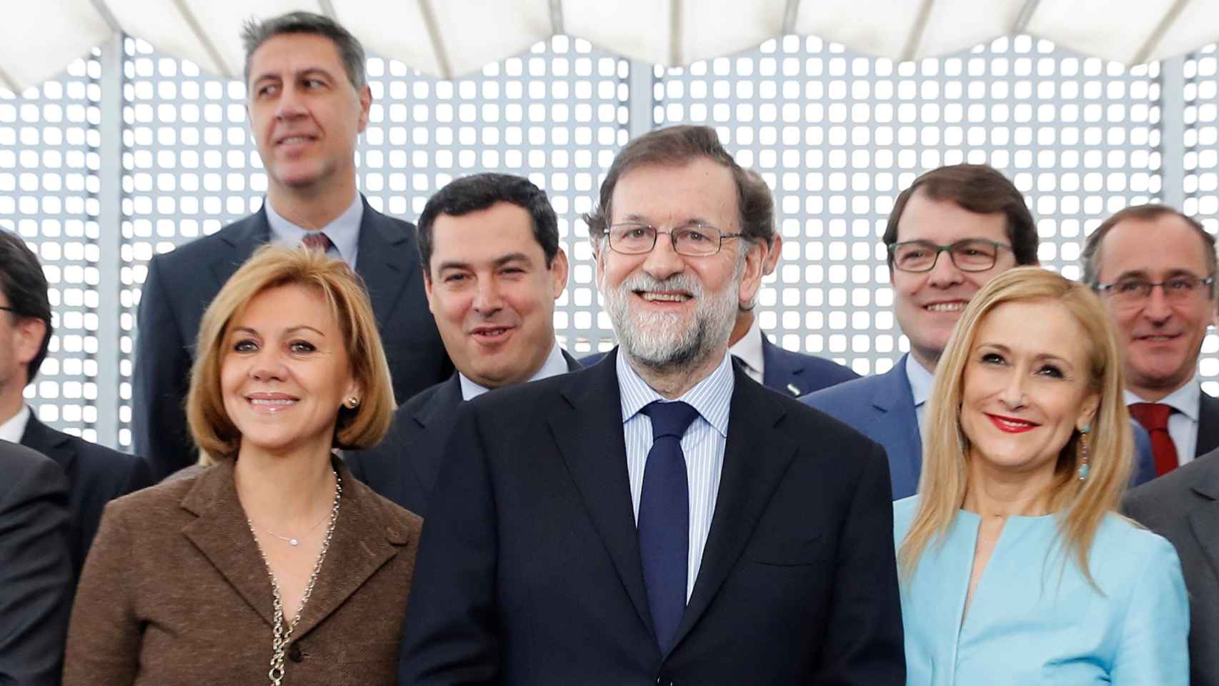 Cospedal, Rajoy y Cifuentes, en un acto del PP.