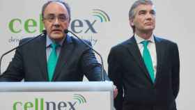 A la derecha, Francisco Reynés, presidente de Cellnex, junto al consejero delegado, Tobías Martinez, su probable sustituto.