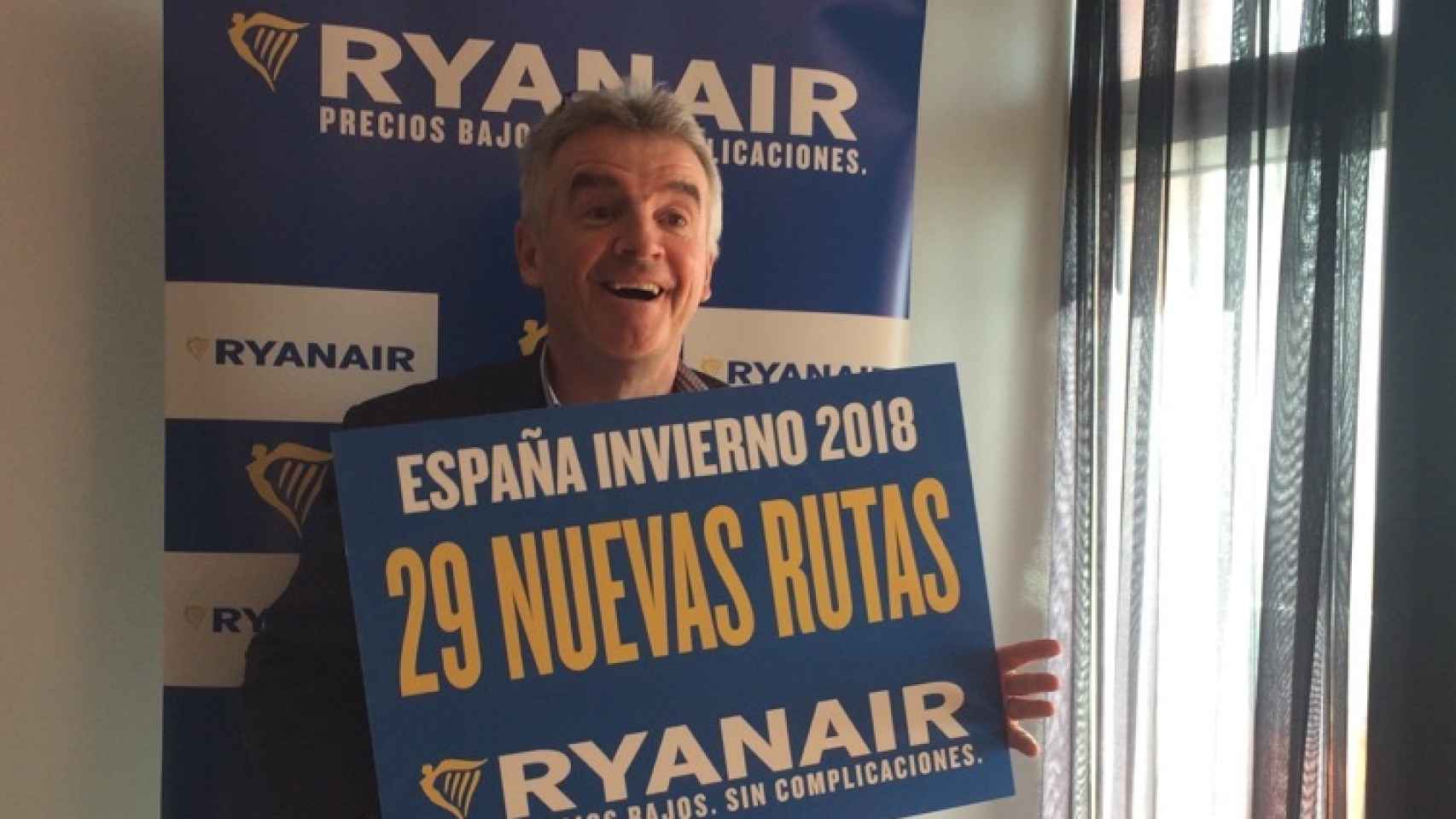 Michael O'Leary, el consejero delegado de Ryanair, en la rueda de prensa celebrada en Madrid.