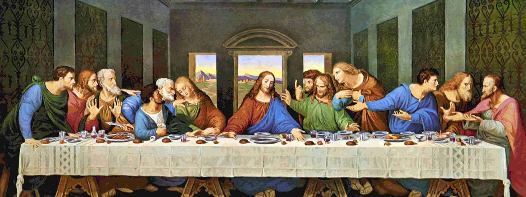 La última cena de Da Vinci.