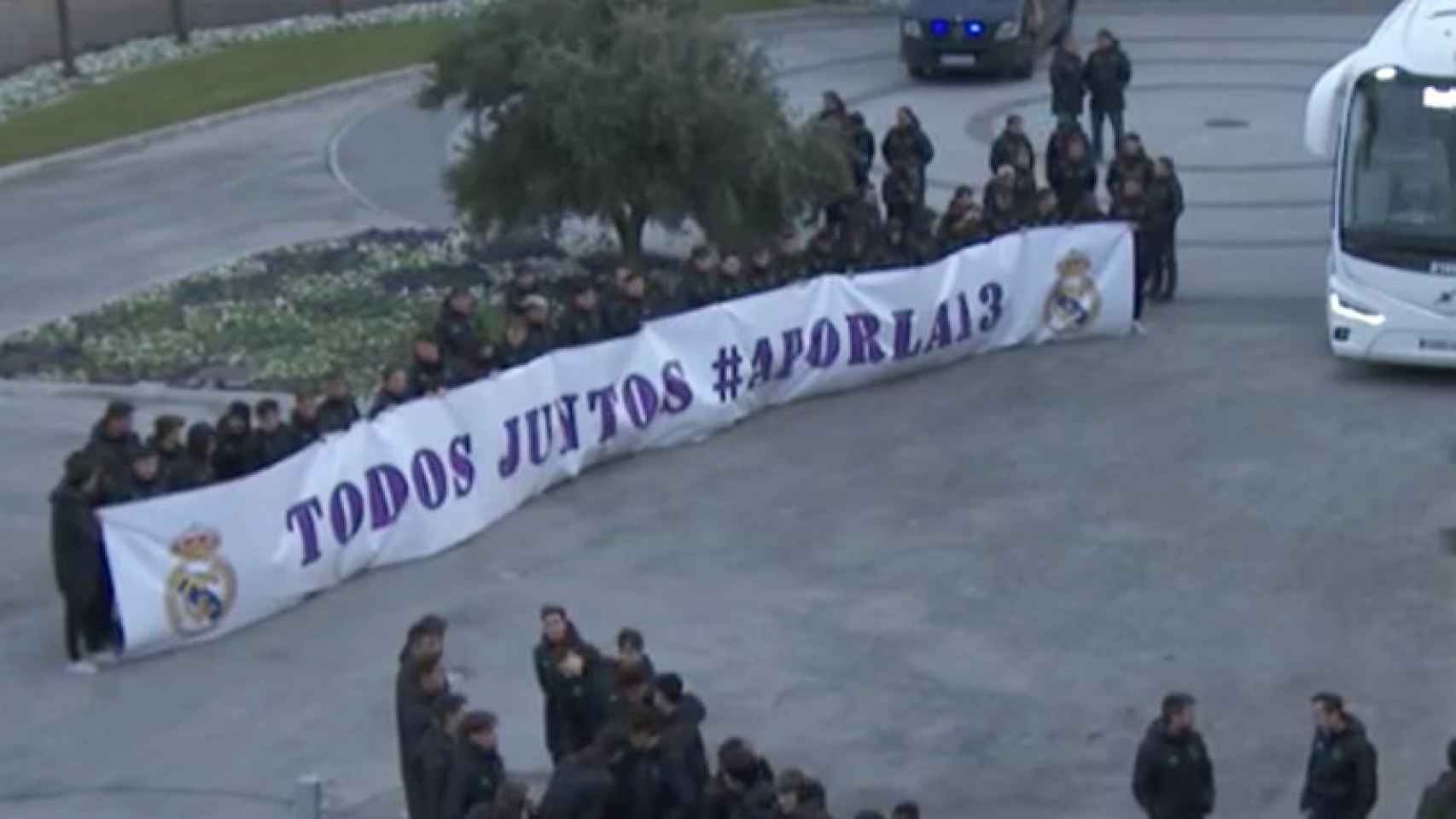 Pancarta de los canteranos del Real Madrid