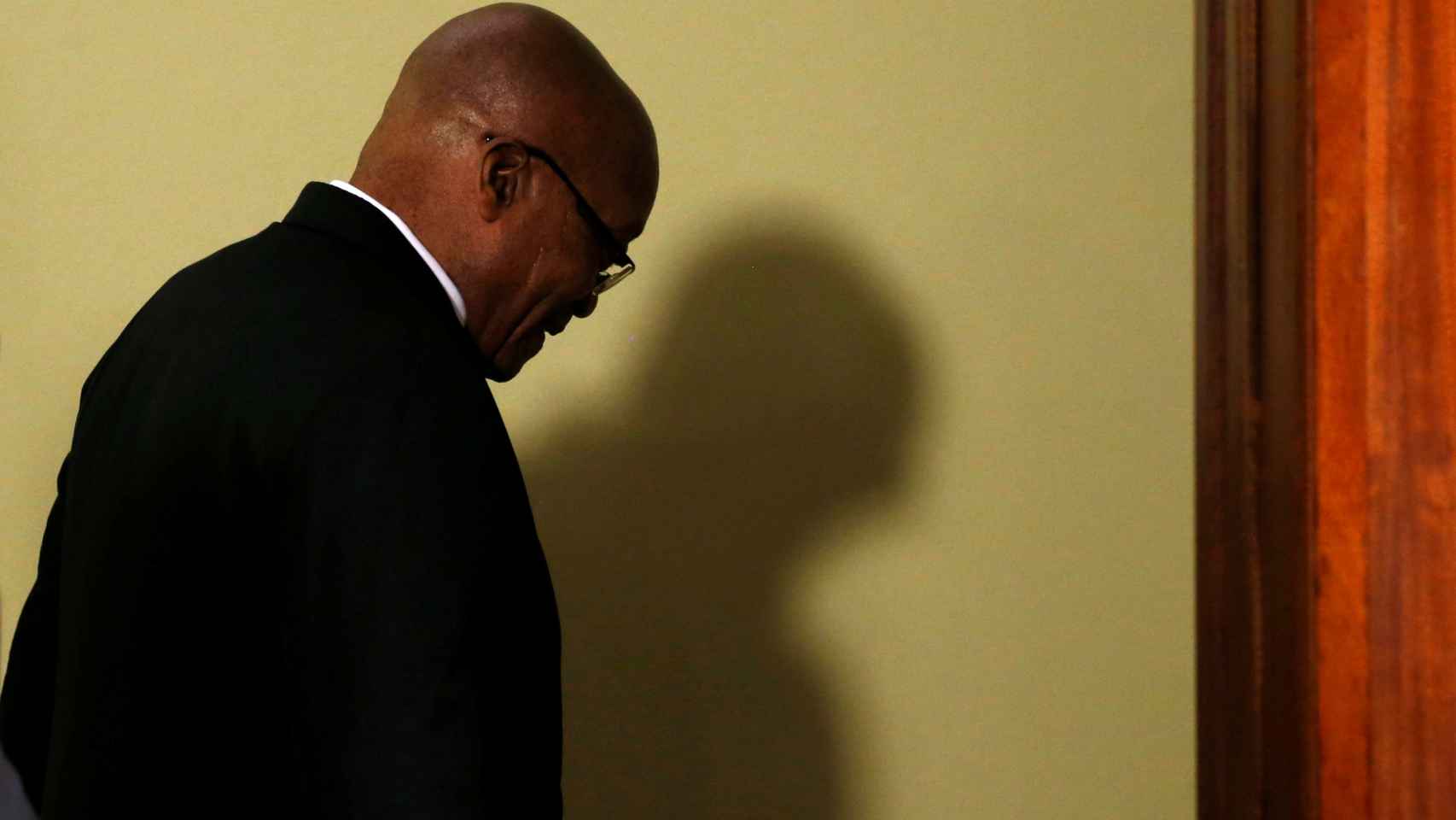 Jacob Zuma tras presentar su renuncia.