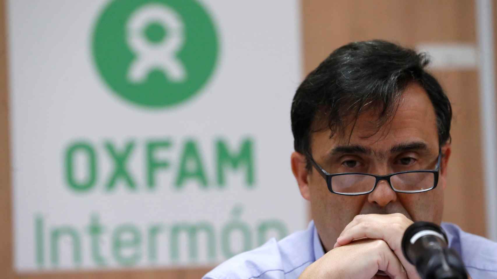José María Vera, director general de Oxfam Intermón, durante la rueda de prensa.